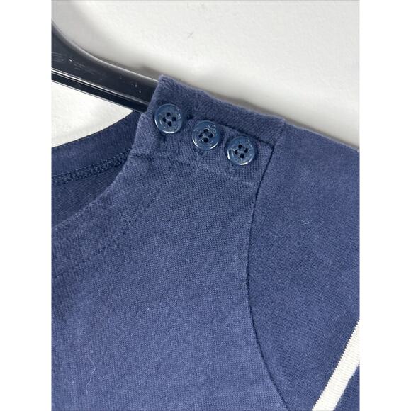 L L Bean Size Medium SAILOR Navy Blue & White Dress Stripe Knee Length - Picture 3 of 7